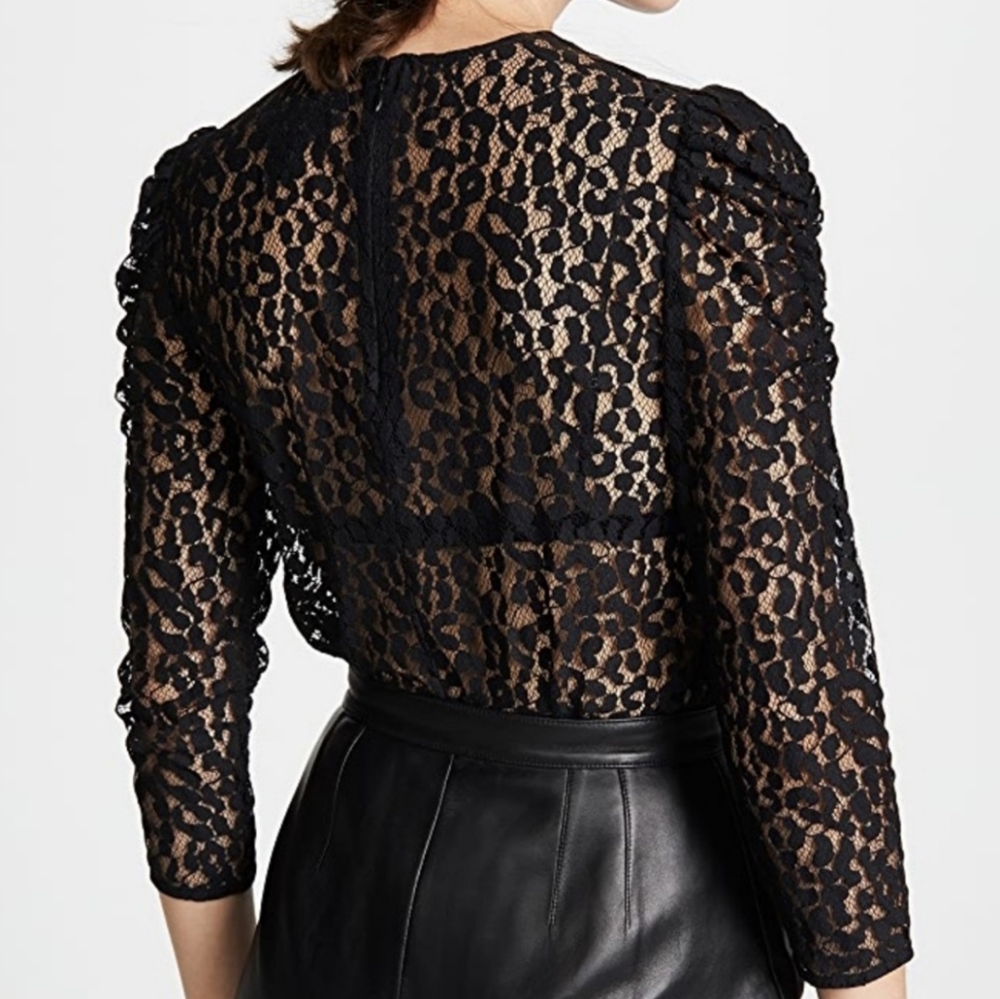 Current/Elliot The Rin Leopard Lace Design Top Size 0 - Picture 3 of 10